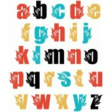 leafy alphabet set lowercase