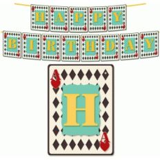 playing card birthday banner