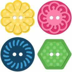 4 vintage buttons