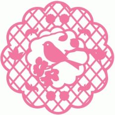 bird floral doily