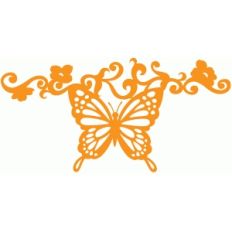 butterfly floral scroll
