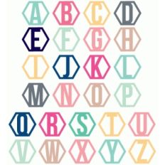 hexagon monogram alphabet