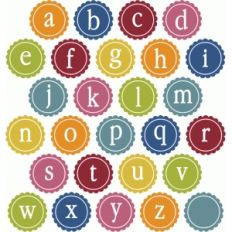 scallop circle stencil alphabet - lowercase