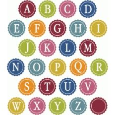scallop circle stencil alphabet - uppercase