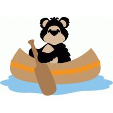 bear in a canoe