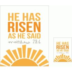 he has risen print and cut quote card