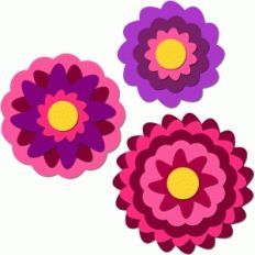 layered flowers set