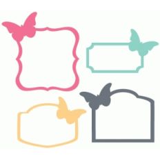 set of 4 butterfly labels
