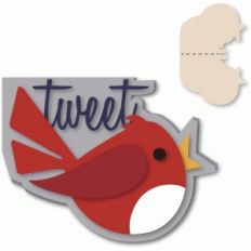 birdie shaped “tweet” a-2 card