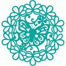 butterfly flower doily