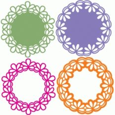 round flower doily set