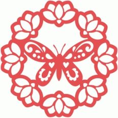 magnolia butterfly doily