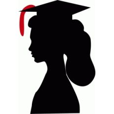 young lady graduation silhouette