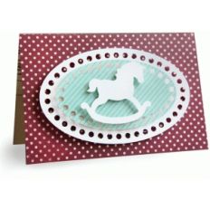 layered rocking horse card - 4x6
