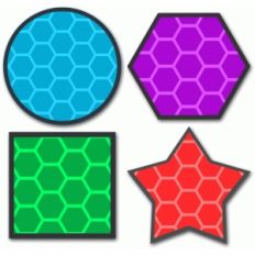 four honeycomb shapes