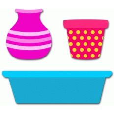 flower pots and vase
