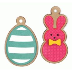 2 easter egg and bunny tags