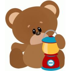 camping bear w lantern