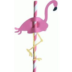 flamingo straw topper