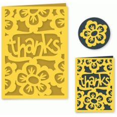 floral thanks folded card