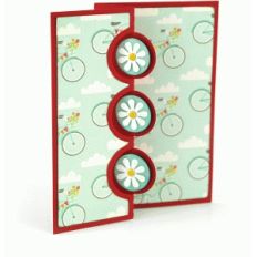 a2 3 circles flip swing card: flowers