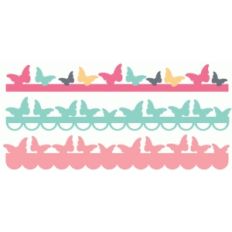 set of 3 butterfly borders