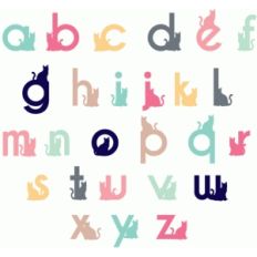 cat alphabet - lowercase