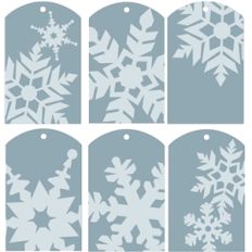 gift tags - snowflakes blue
