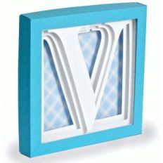 letter v - 3d alphabet shadow box