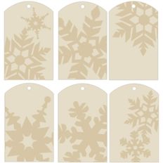 gift tags - snowflakes beige