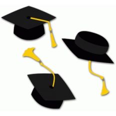 3 graduation caps