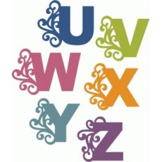block flourish monogram u-z