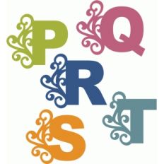 block flourish monogram p-t