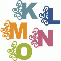 block flourish monogram k-o