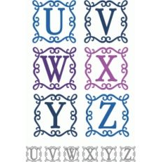 square flourish frame monograms u-z