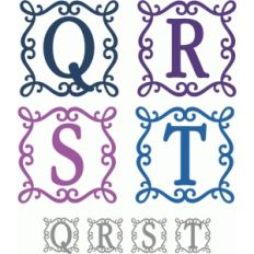 square flourish frame monograms q-t