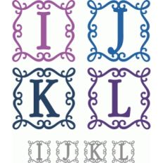 square flourish frame monograms i-l
