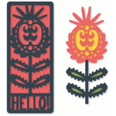 folk art flower flat hello card set for a10 envelope