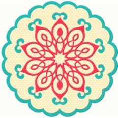 flower scalloped circle set