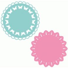 set of 2 butterfly doilies