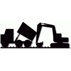 dump truck backhoe silhouette