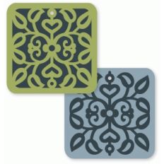 scrollwork vine square tag card set