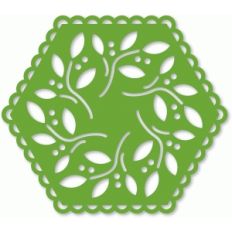 lacy hexagon leaf swirls mat