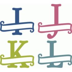 simply elegant banner monograms  i-l
