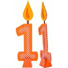 birthday candle number 1 with 3d base