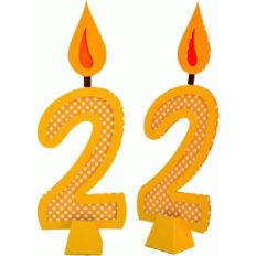 birthday candle number 2 with 3d base