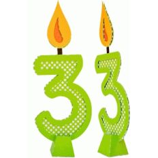 birthday candle number 3 with 3d base