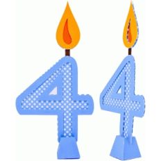 birthday candle number 4 with 3d base