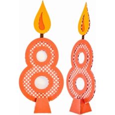 birthday candle number 8 with 3d base