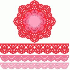 12 inch doily border set radiating eyelet edge